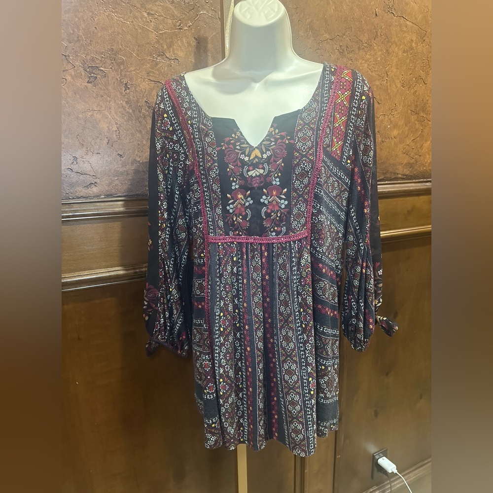 LIKE NEW SIZE 1X One World  Floral Patterned Mini Dress